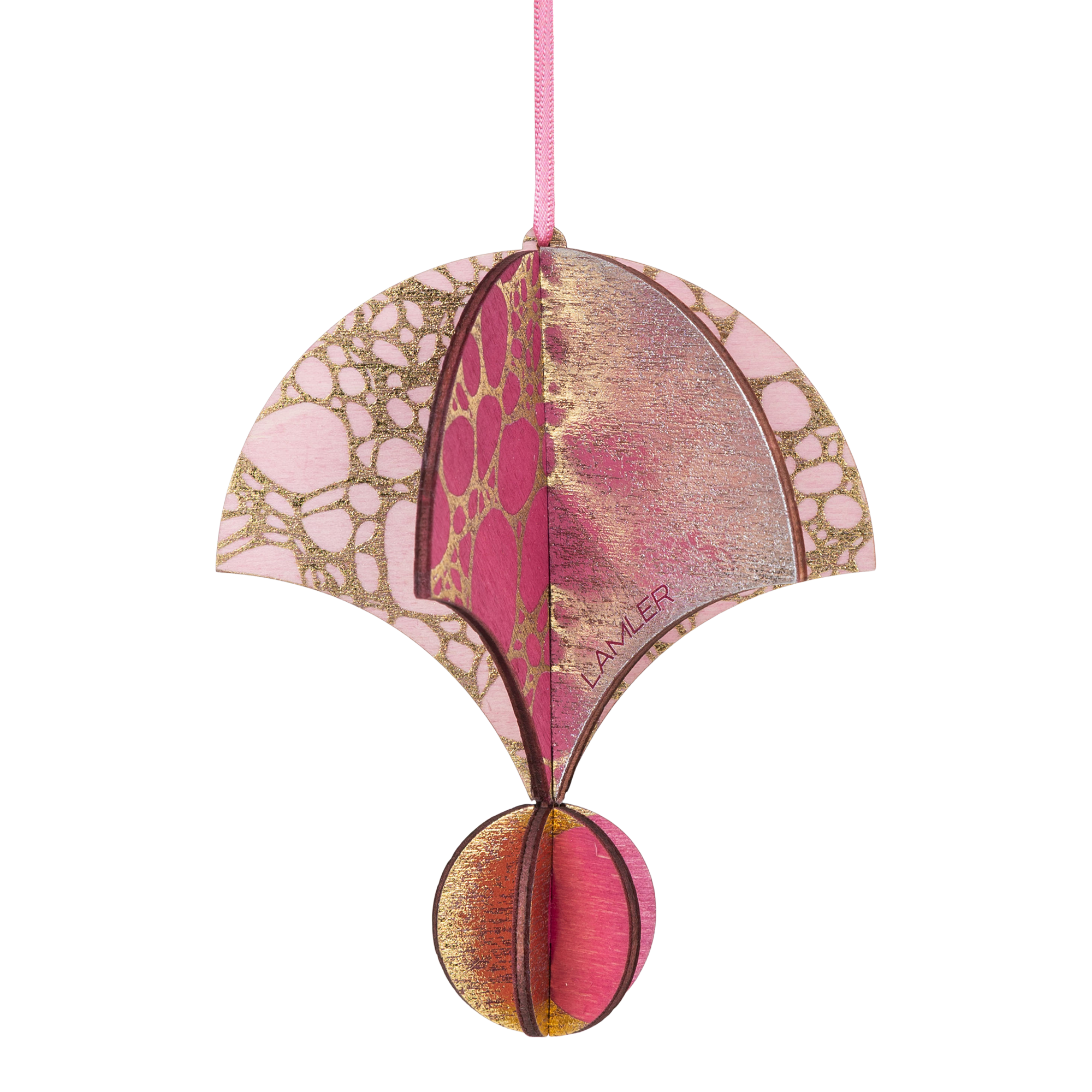Wooden Bauble | Parachute in Pink