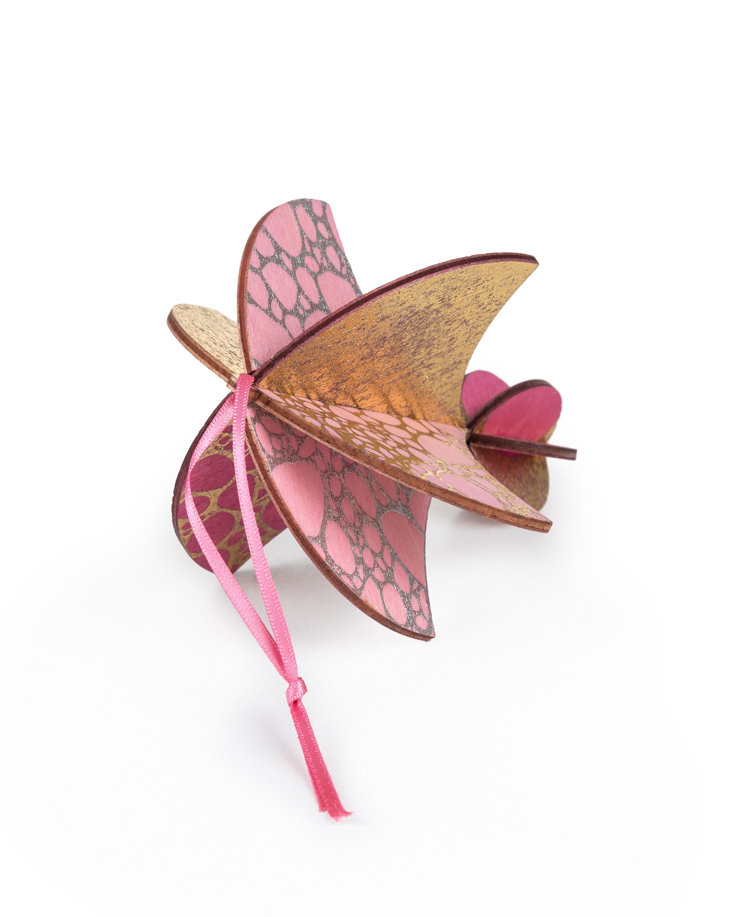 Wooden Bauble | Parachute in Pink