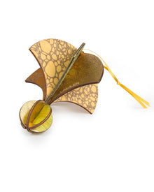 Wooden Bauble | Parachute in Pale Yellow/Green