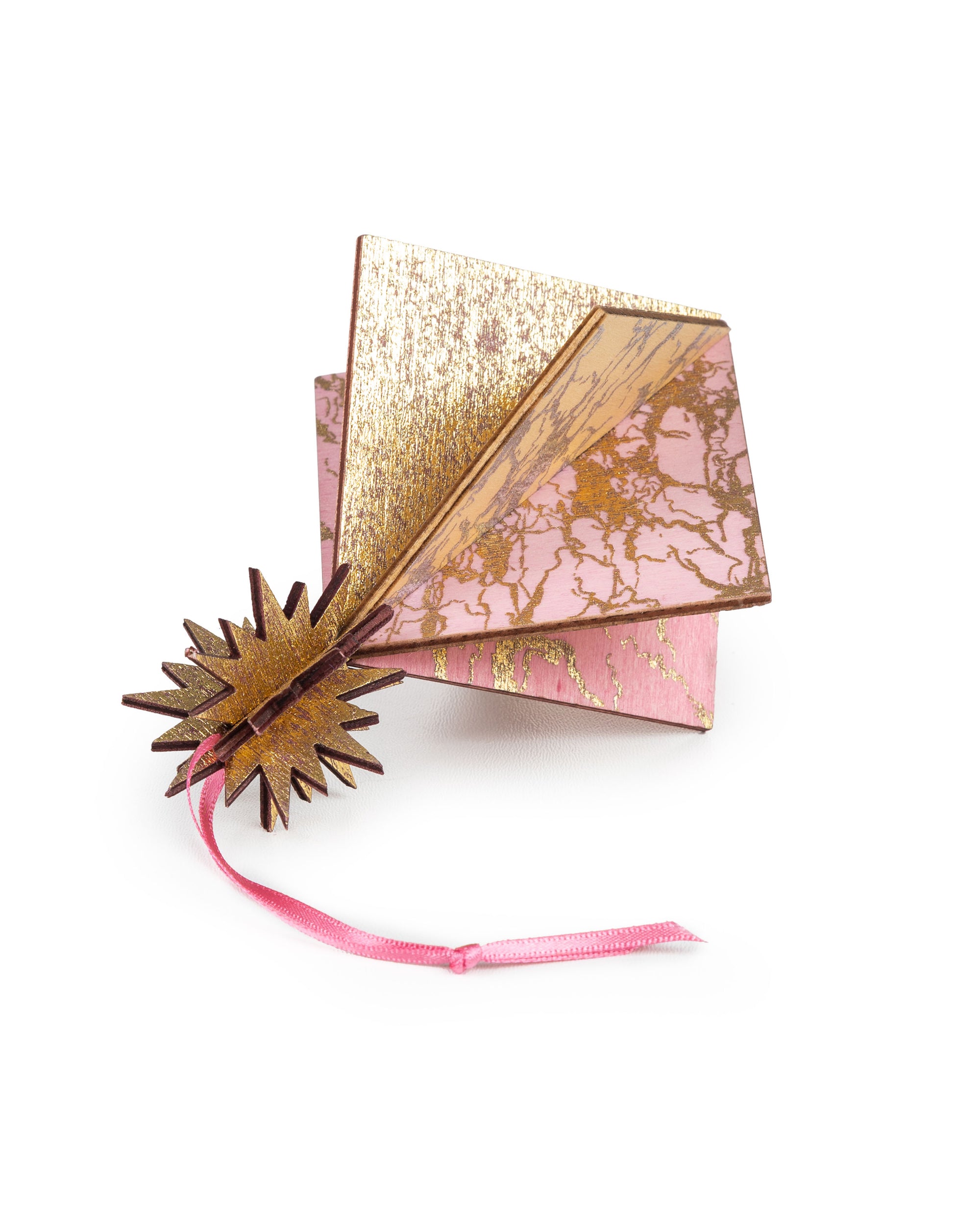 Wooden Bauble | Diamond Tile in Pink