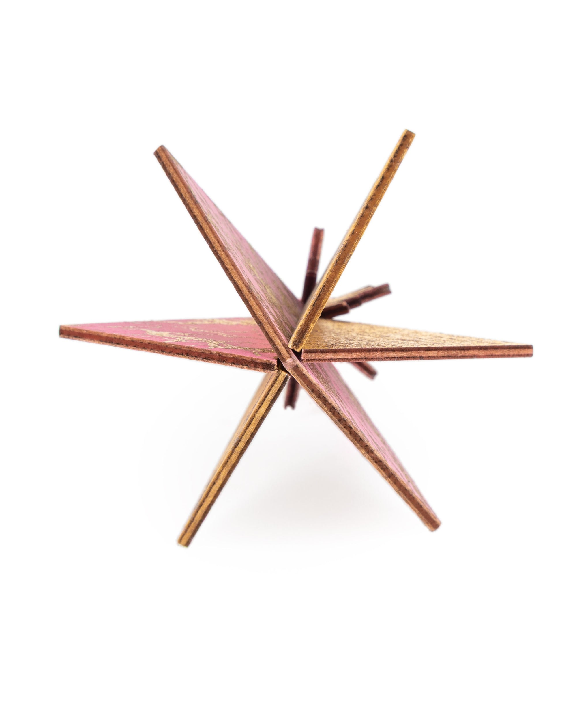 Wooden Bauble | Diamond Tile in Pink