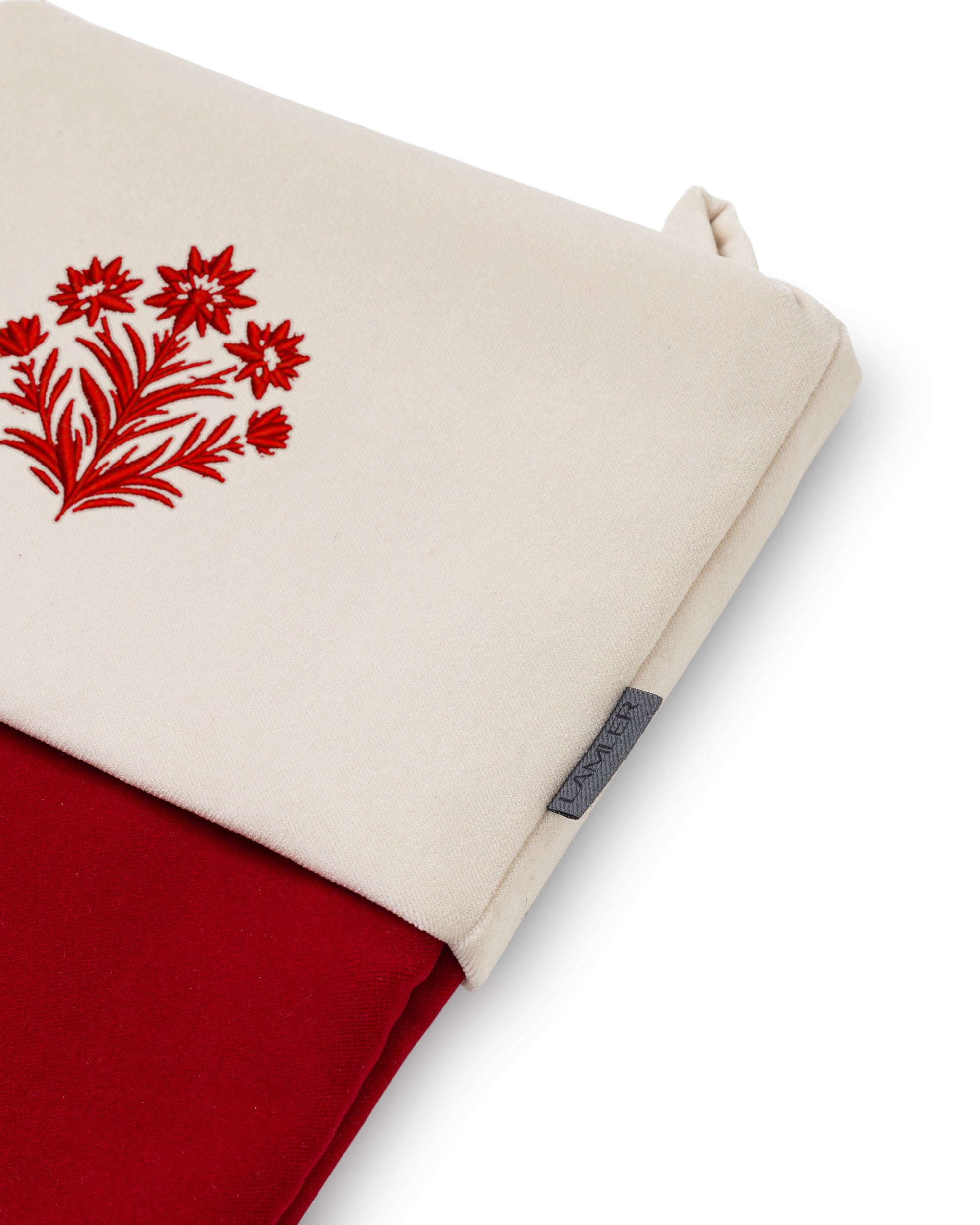 Velvet Christmas Stockings | Hot Red/Ivory