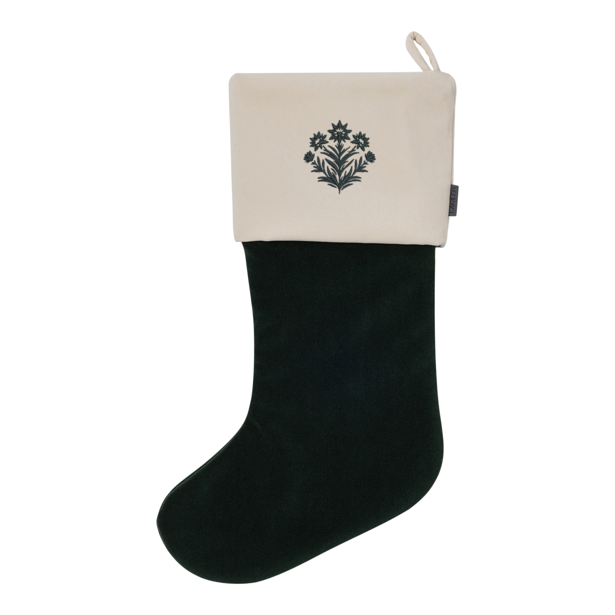 Velvet Christmas Stockings | Midnight Blue/Ivory