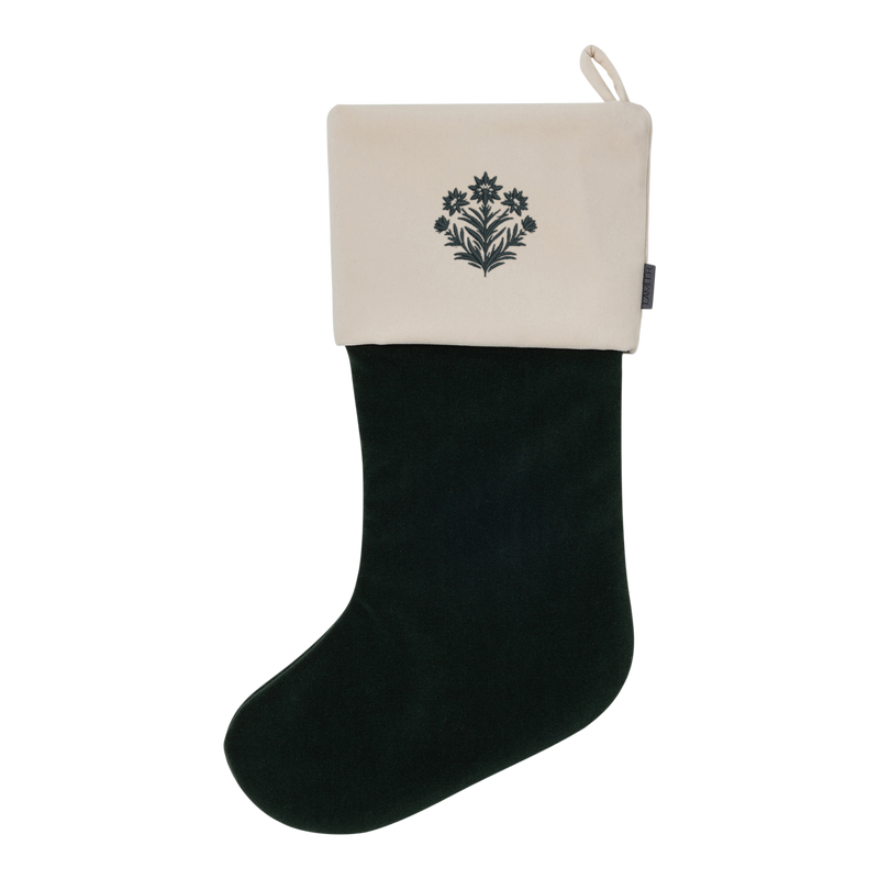 Velvet Christmas Stockings | Midnight Blue/Ivory