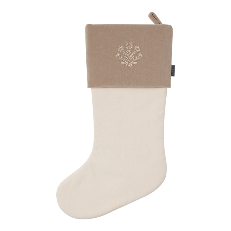 Velvet Christmas Stockings | Ivory/Sand
