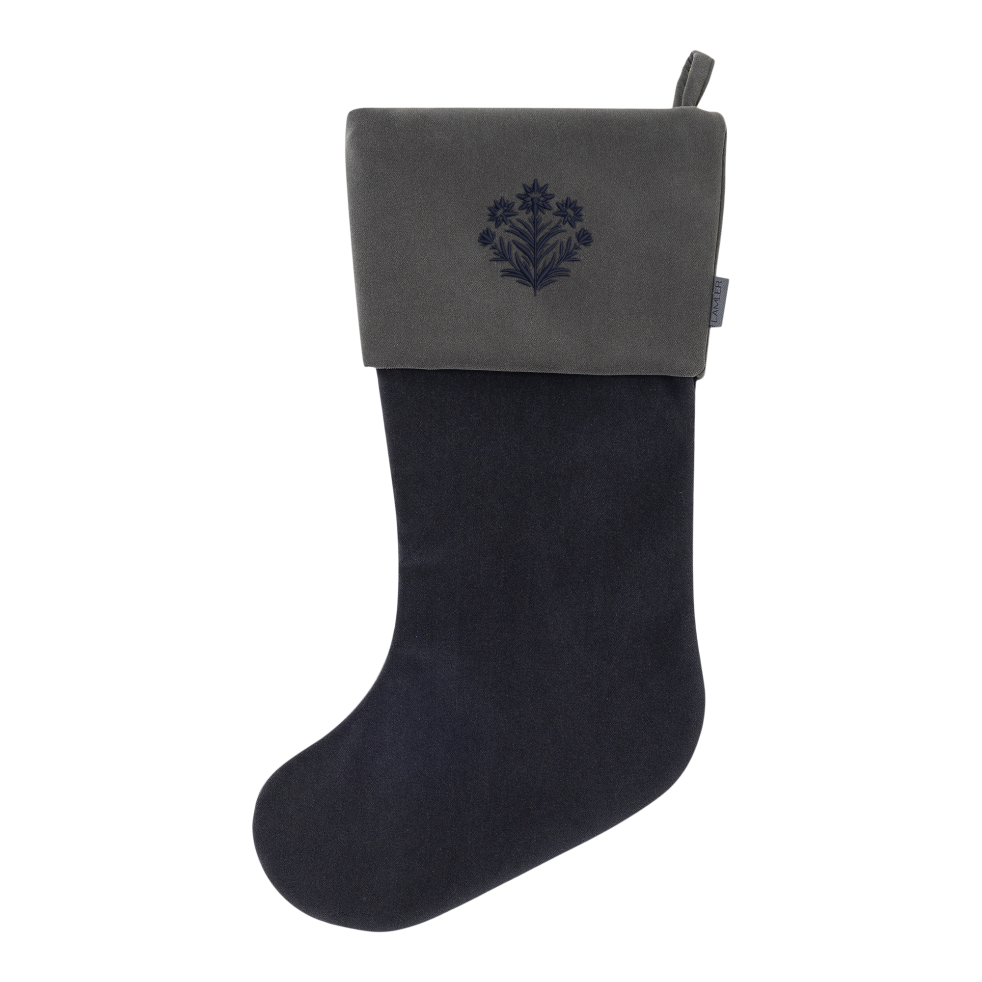 Velvet Christmas Stockings | Midnight Blue/Charcoal