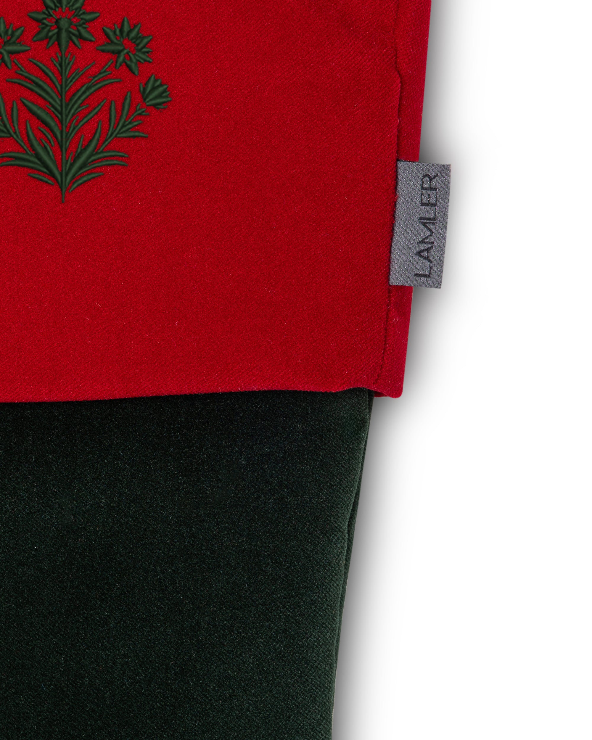 Velvet Christmas Stockings | Forest Green/Hot Red