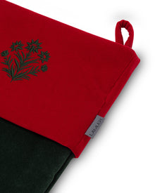 Velvet Christmas Stockings | Forest Green/Hot Red