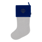 Velvet Christmas Stockings | Mist Grey/Electric Blue