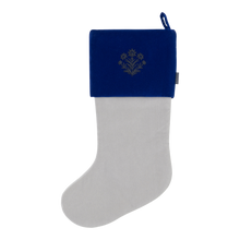 Velvet Christmas Stockings | Mist Grey/Electric Blue