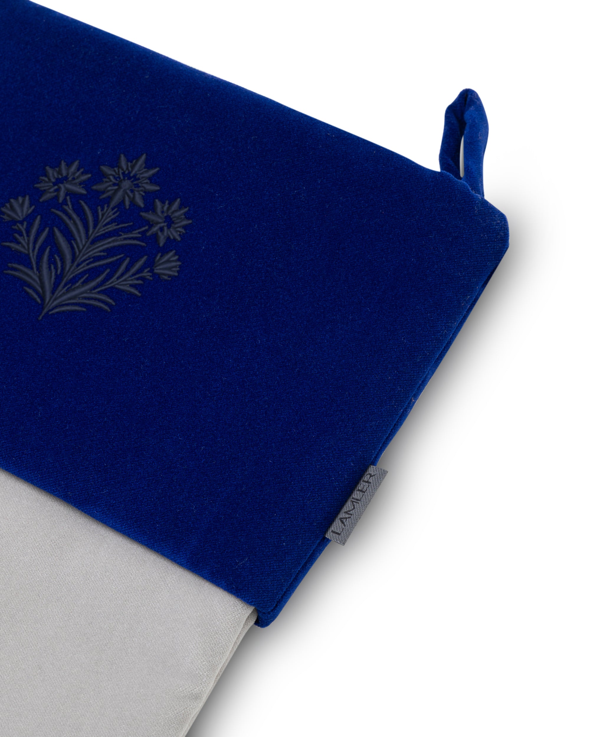 Velvet Christmas Stockings | Mist Grey/Electric Blue