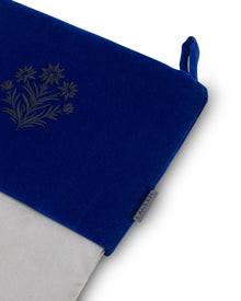 Velvet Christmas Stockings | Mist Grey/Electric Blue