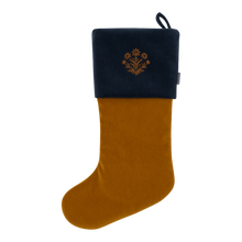 Velvet Christmas Stockings | Tobacco/Navy