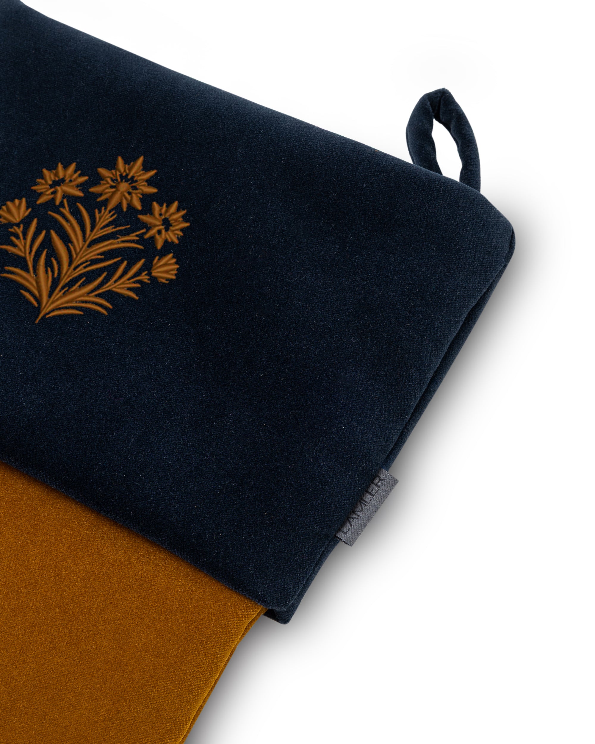 Velvet Christmas Stockings | Tobacco/Navy