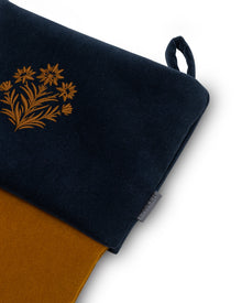 Velvet Christmas Stockings | Tobacco/Navy