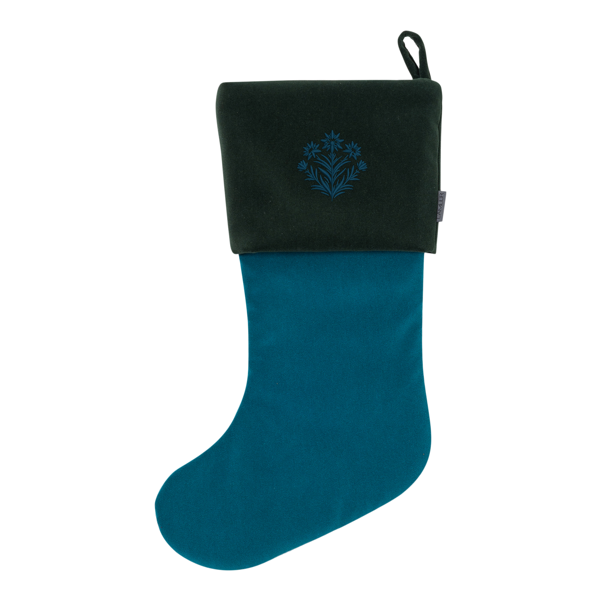 Velvet Christmas Stockings | Deep Turquoise/Forest Green