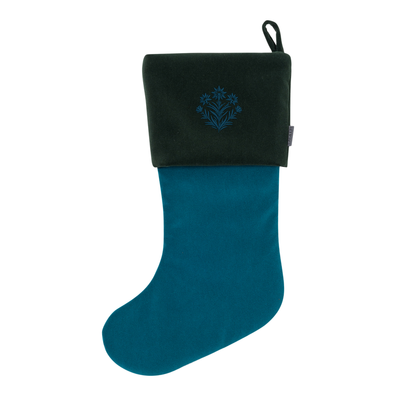 Velvet Christmas Stockings | Deep Turquoise/Forest Green