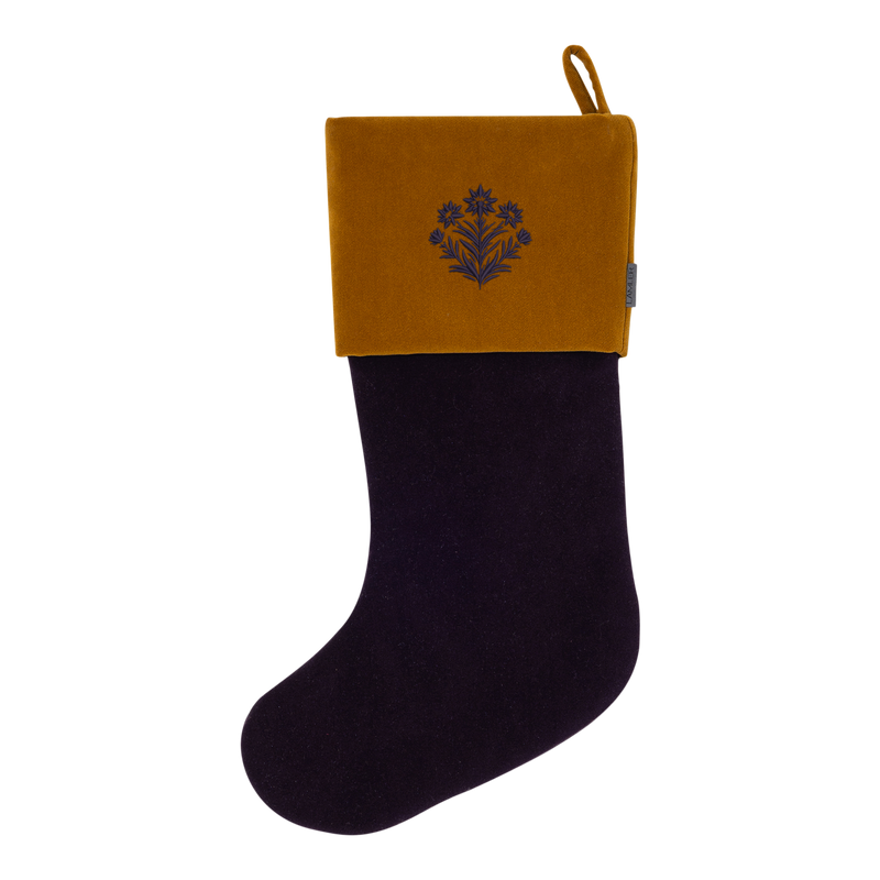 Velvet Christmas Stockings | Blackcurrant/Tobacco
