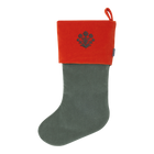 Velvet Christmas Stockings | Khaki/Rich Orange