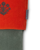 Velvet Christmas Stockings | Khaki/Rich Orange