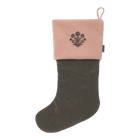 Velvet Christmas Stockings | Khaki/Powder Pink