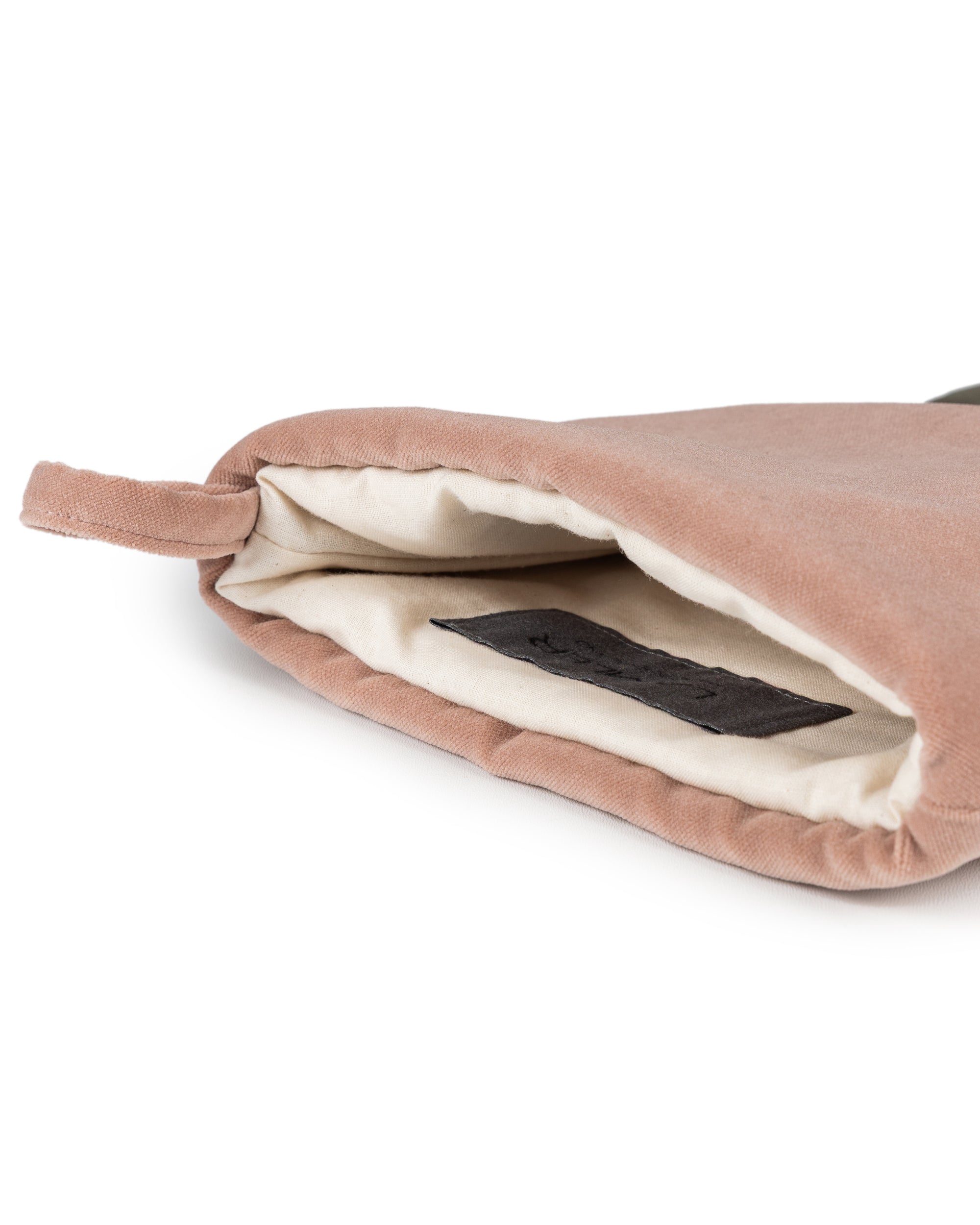 Velvet Christmas Stockings | Khaki/Powder Pink