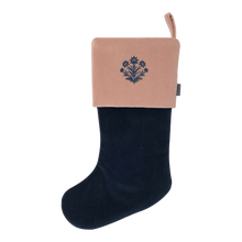 Velvet Christmas Stockings | Navy/Powder Pink