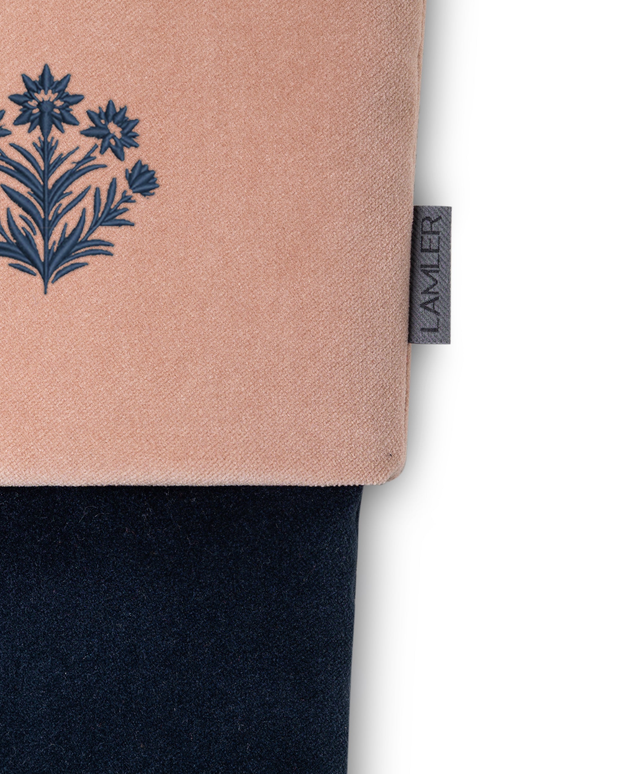 Velvet Christmas Stockings | Navy/Powder Pink
