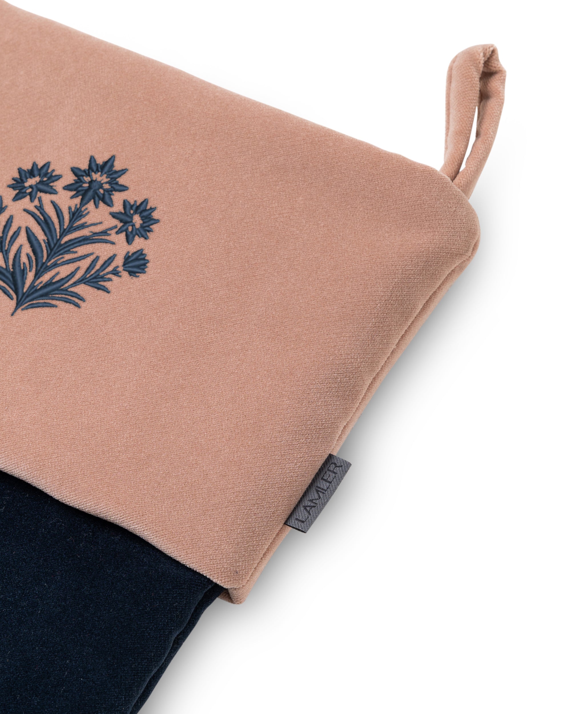 Velvet Christmas Stockings | Navy/Powder Pink