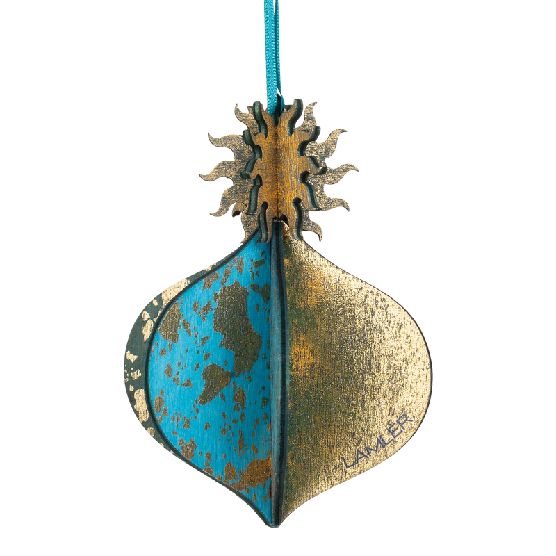 Wooden Bauble | Meringue in Turquoise
