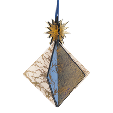 Wooden Bauble | Diamond Tile in Blue