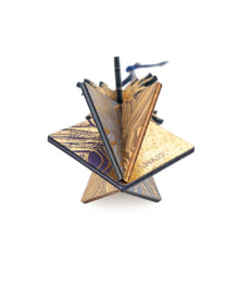 Wooden Bauble | Seed Head in Midnight Blue