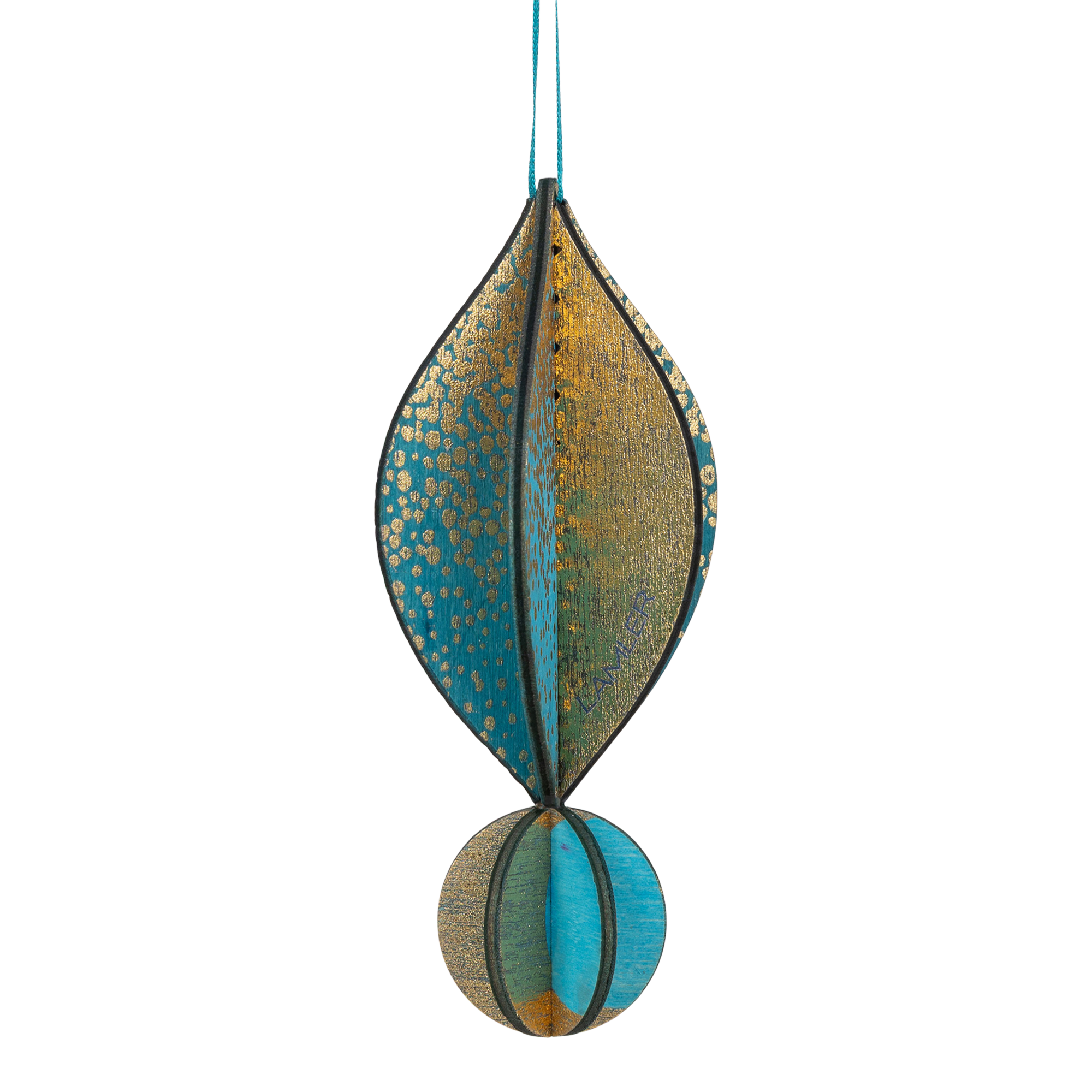 Wooden Bauble | Petal in Soft Turquoise