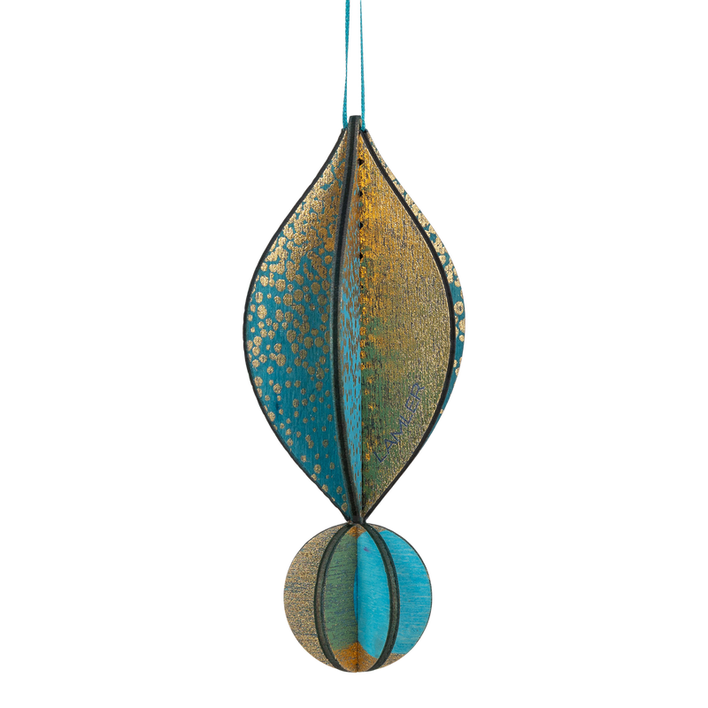 Wooden Bauble | Petal in Soft Turquoise