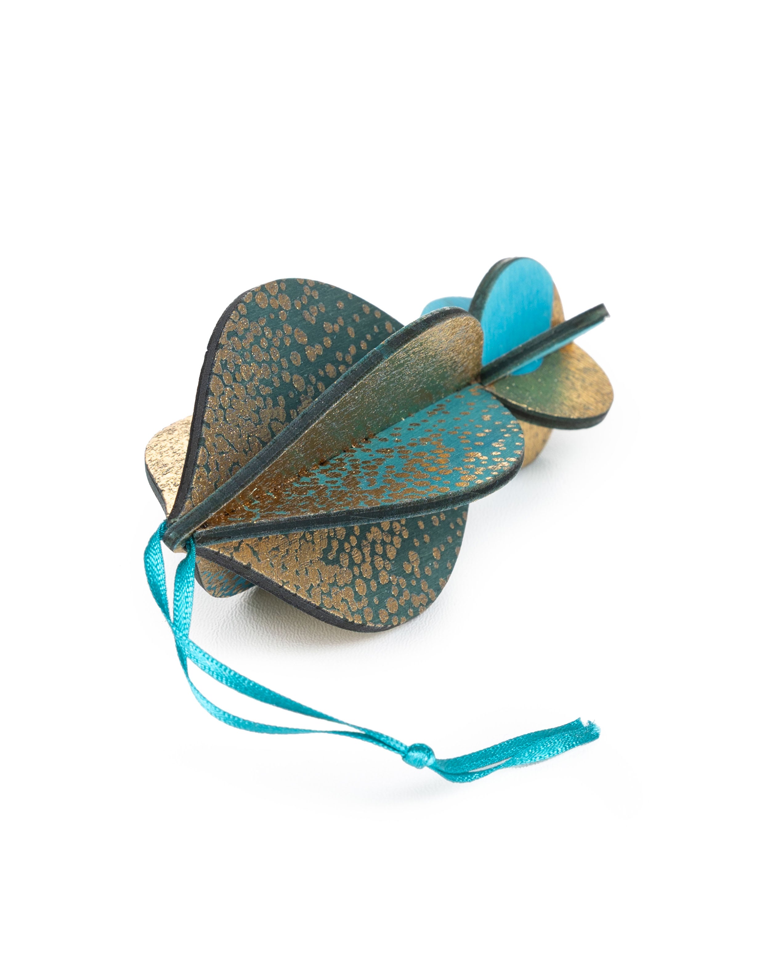 Wooden Bauble | Petal in Soft Turquoise