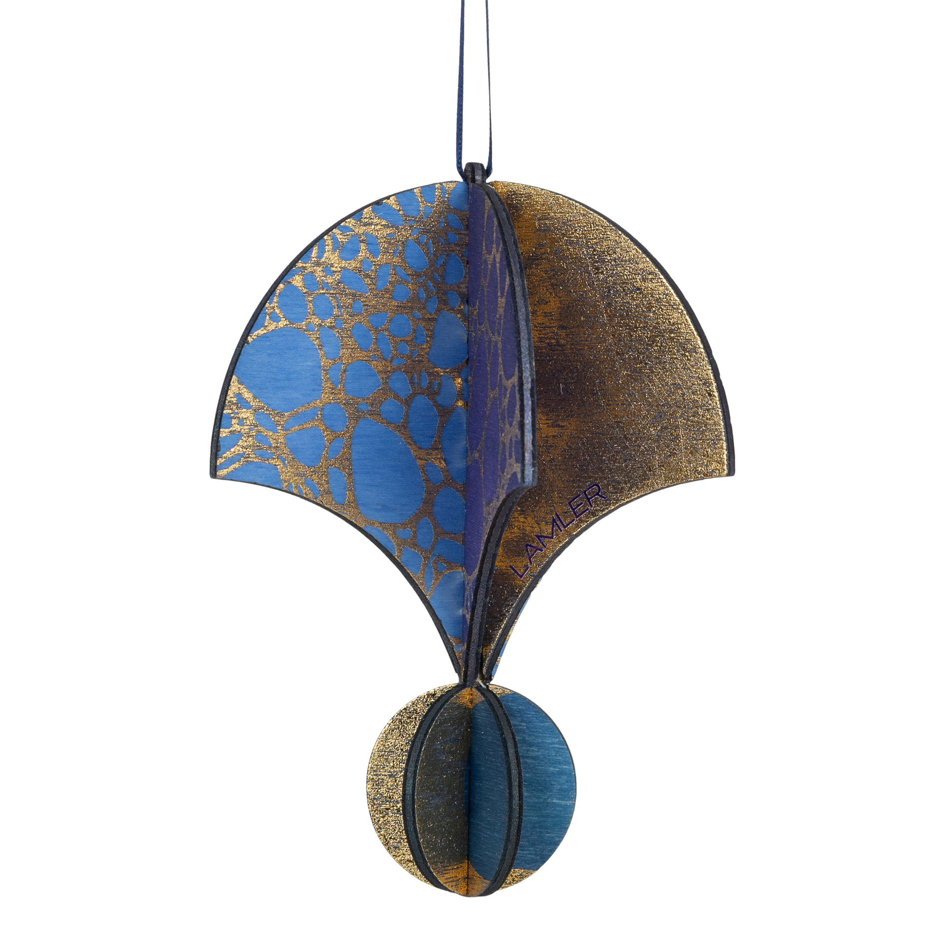 Wooden Bauble | Parachute in Midnight Blue