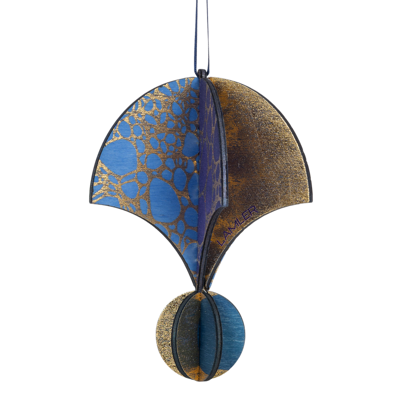 Wooden Bauble | Parachute in Midnight Blue