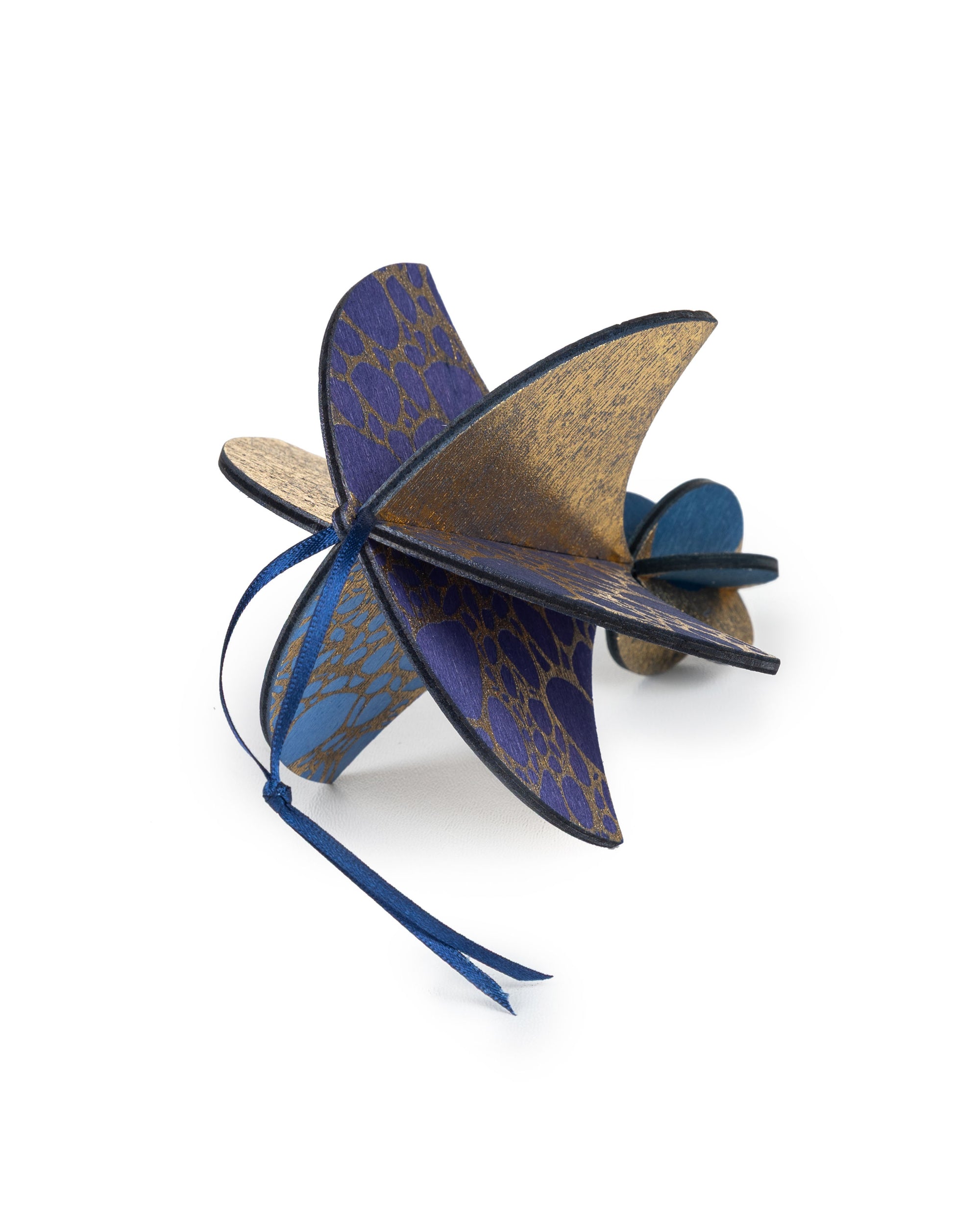 Wooden Bauble | Parachute in Midnight Blue