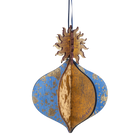 Wooden Bauble | Meringue in Midnight Blue