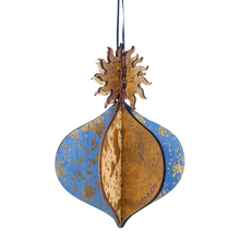 Wooden Bauble | Meringue in Midnight Blue