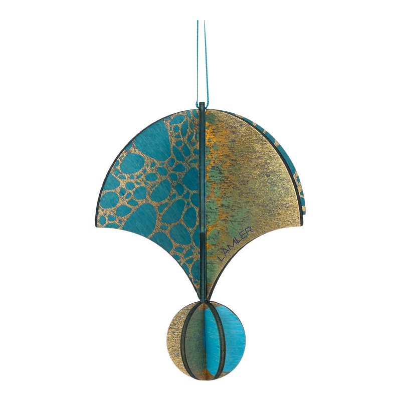 Wooden Bauble | Parachute in Turquoise/Teal