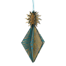 Wooden Bauble | Seed Head in Turquoise