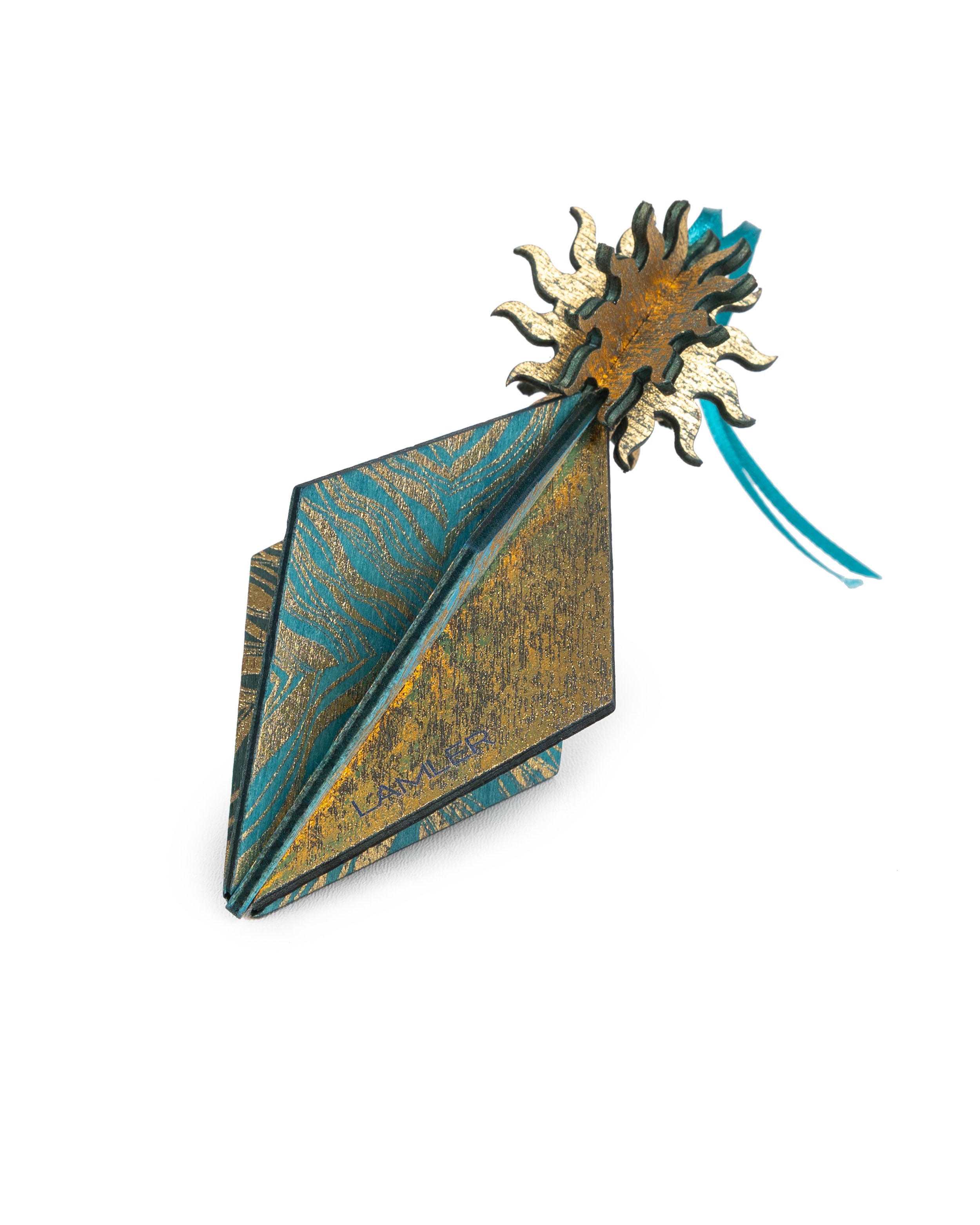 Wooden Bauble | Seed Head in Turquoise