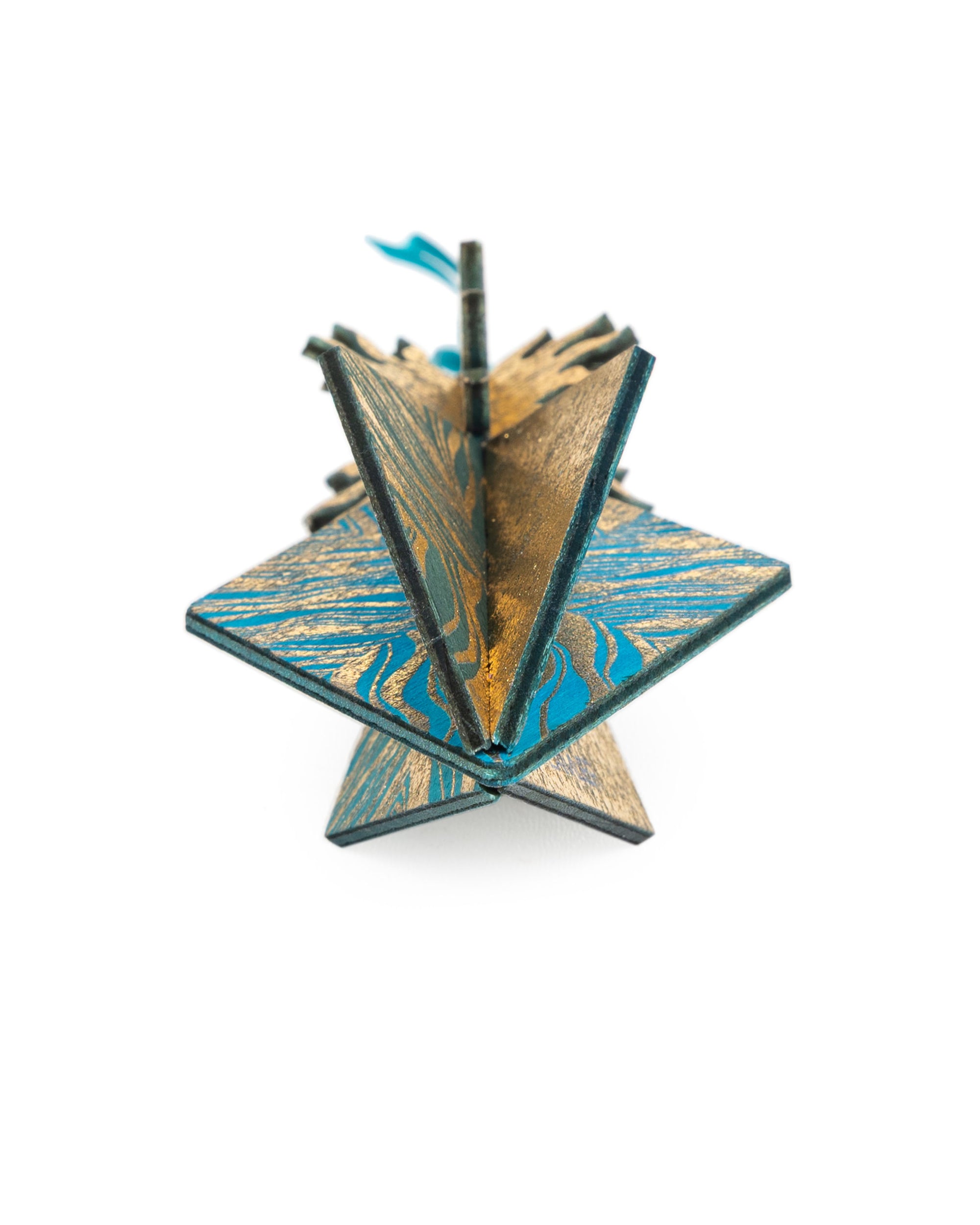 Wooden Bauble | Seed Head in Turquoise