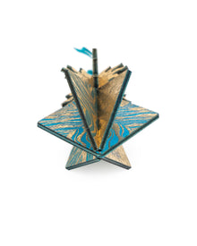 Wooden Bauble | Seed Head in Turquoise