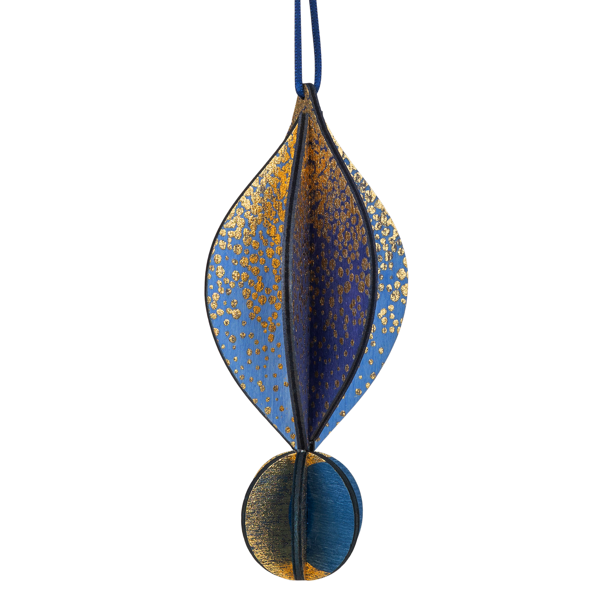 Wooden Bauble | Petal in Midnight Blue