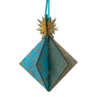 Wooden Bauble | Diamond Tile in Turquoise