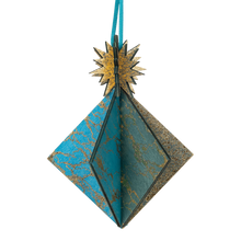 Wooden Bauble | Diamond Tile in Turquoise