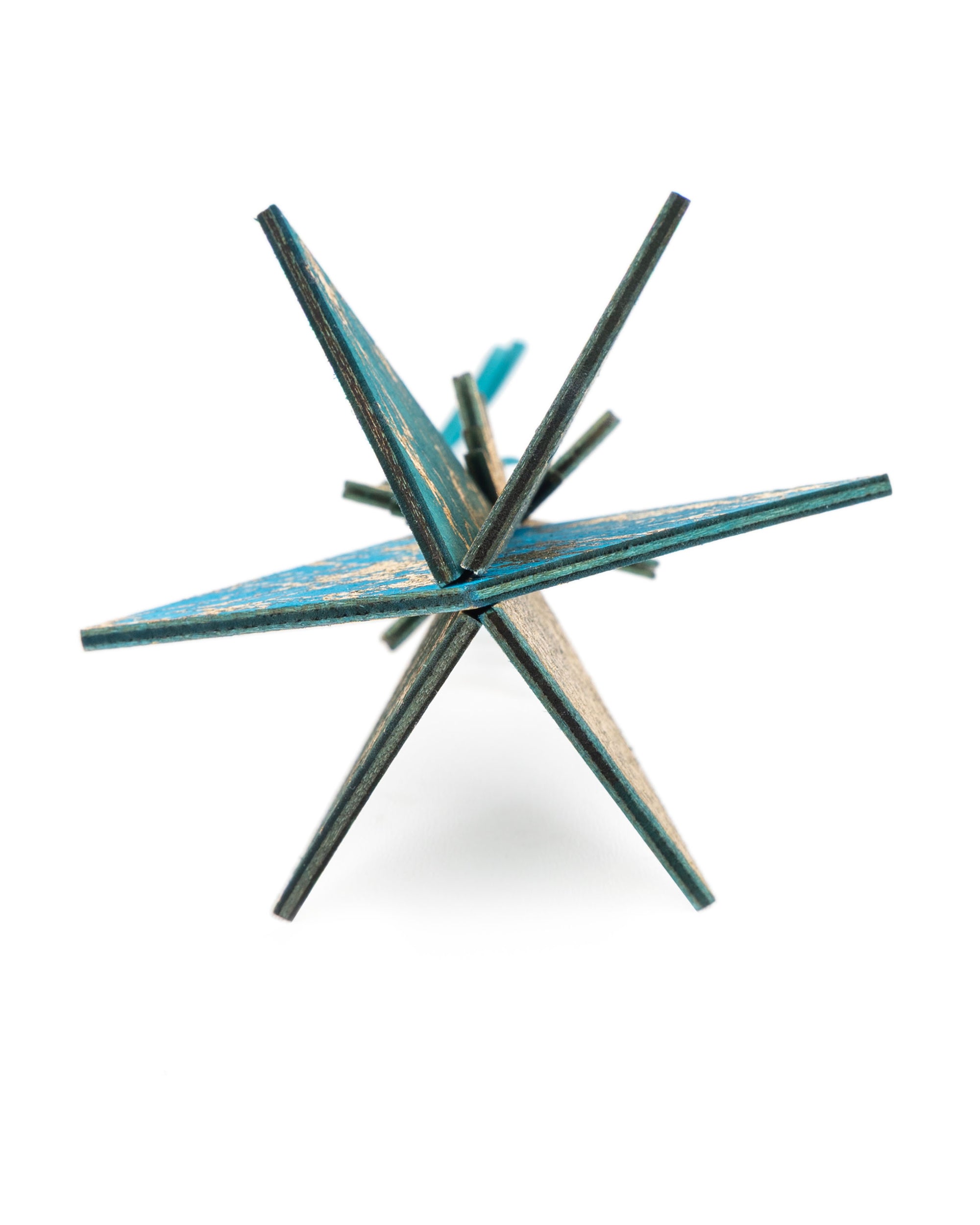 Wooden Bauble | Diamond Tile in Turquoise